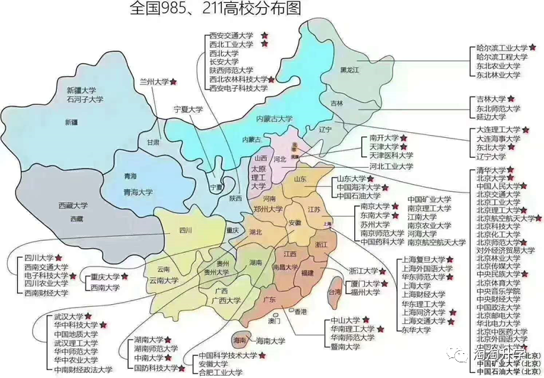 多少分能上985全国各省难度地图来了