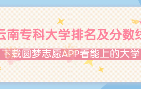 2022云南专科大学排名及录取分数线（文理科汇总、2023年参考）