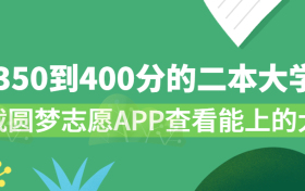 2023年350到400分的二本大学：350到400分能上哪些大学文理科汇总