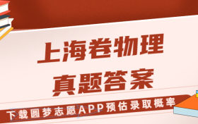 2023年高考上海卷物理试卷真题及答案解析！（考后更新）