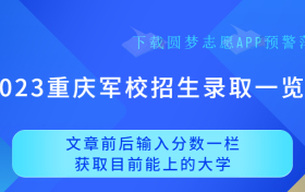 2023重庆军校招生录取一览表！（男女生最低分汇总）