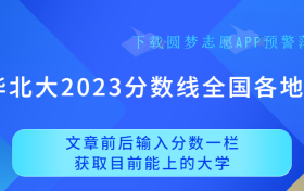 清华北大2023分数线全国各地汇总！