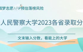 中国人民警察大学最低分多少？附中国人民警察大学2023各省录取分数线