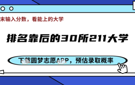 排名靠后的30所211-最适合捡漏的211大学（附2023分数线）