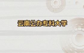 云南公办专科大学排名（2026年参考）