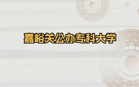 嘉峪关公办专科大学排名及录取分数（2026年参考）