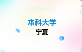 2026年宁夏本科大学排名表：附录取分数线