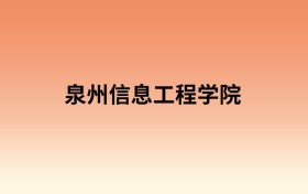 泉州信息工程学院中外合作办学有哪些专业?值得报考吗?附招生计划
