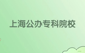 2026年上海公办专科大学名单
