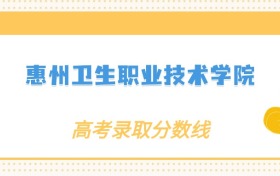 2024年惠州卫生职业技术学院录取分数线：各省高考最低分是230