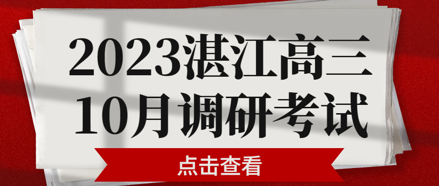 2023湛江高三10月调研各科试题及参考答案汇总