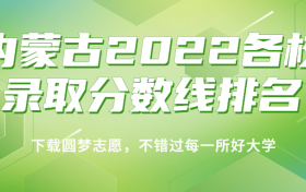 内蒙古2022各校录取分数线排名！附内蒙古本科文科分数线2023年高考参考