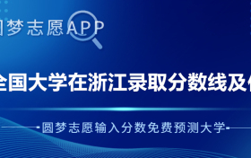 2022各大学在浙江录取线及位次表（2023参考）