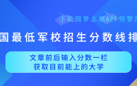 2023军校最低分是多少？附全国最低军校招生分数线排名