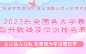  2023年全国各大学录取分数线及位次排名表(本专科汇总)