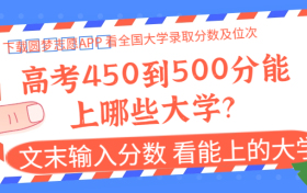 高考450到500分能上哪些大学？附450分到500分的理科医科大学(2024参考)