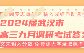 2024届武汉市高三九月调研考试各科试卷及答案解析（考后更新）