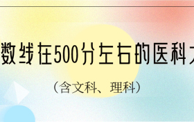 2023年分数线在500分左右的医科大学理科、文科汇总